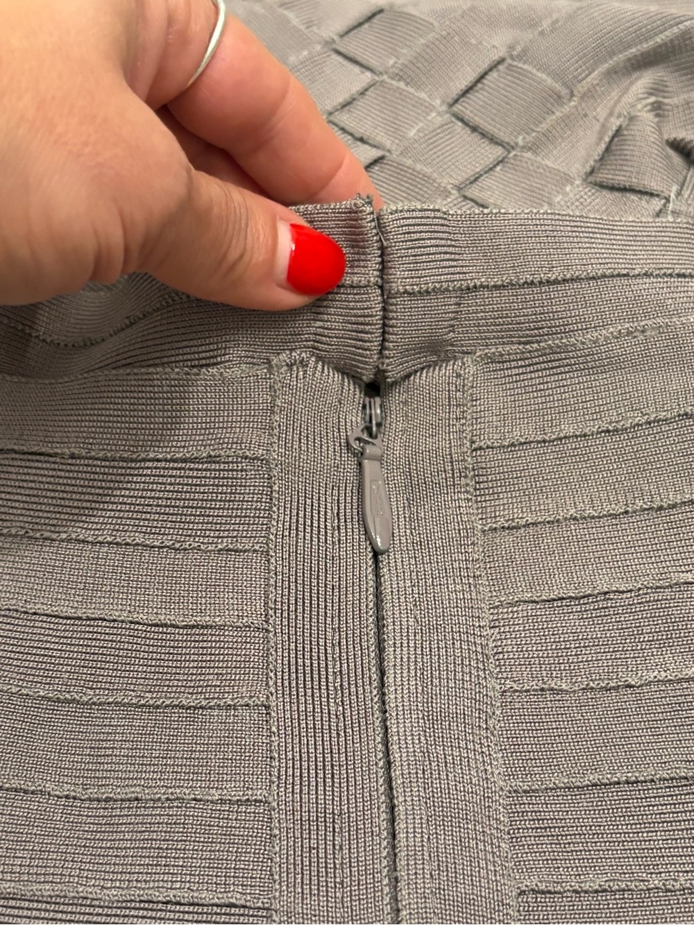 SOLD!! Vintage Herve Leger Taupe Bandage & Layered Cocktail Dress - Picture 7 of 15